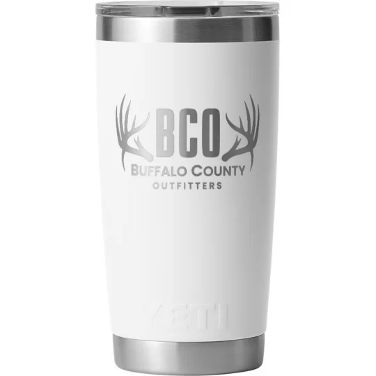 20 oz White BCO Yeti Tumbler